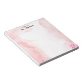 Bloc-notes pour enseignant à l'aquarelle rose (Incliné)