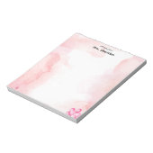 Bloc-notes pour enseignant à l'aquarelle rose (Tourné)