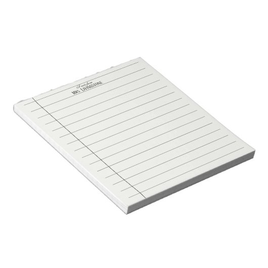 Bloc-notes pour enseignant à lignes simples (Incliné)