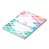 Bloc-notes pour enseignant arc-en-ciel pastel (Tourné)