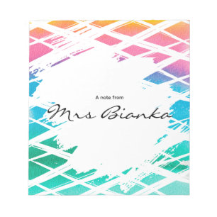 Bloc-notes pour enseignant arc-en-ciel pastel