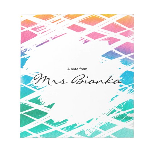 Bloc-notes pour enseignant arc-en-ciel pastel (Devant)