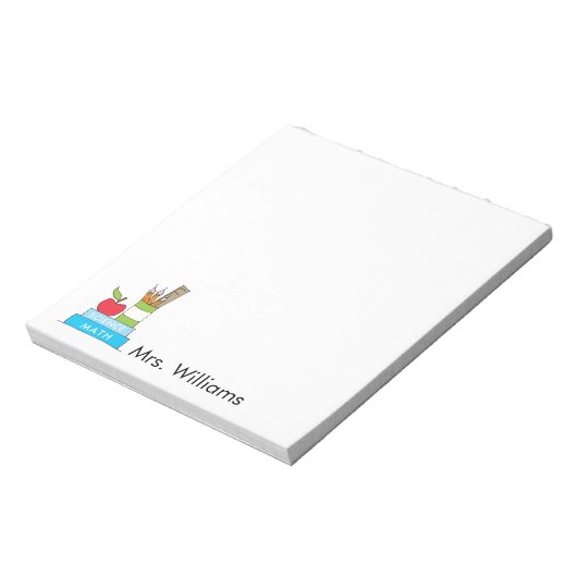 Bloc-notes pour enseignant avec des livres mignons (Tourné)