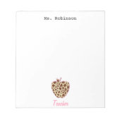 Bloc-notes pour enseignant de Giraffe Print Apple (Devant)