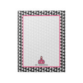 Bloc-notes pour enseignant Houndstooth & Pink (Tourné)