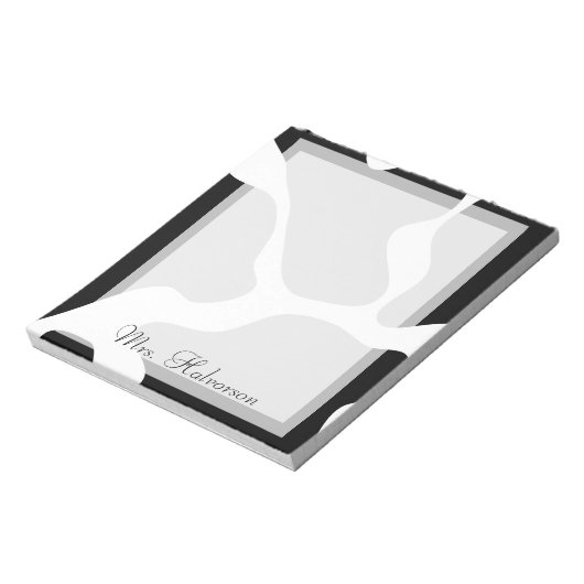 Bloc-notes pour enseignant noir et blanc (Tourné)