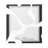 Bloc-notes pour enseignant noir et blanc (Devant)