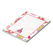 Bloc-notes pour enseignant rose et vert Paisley (Tourné)