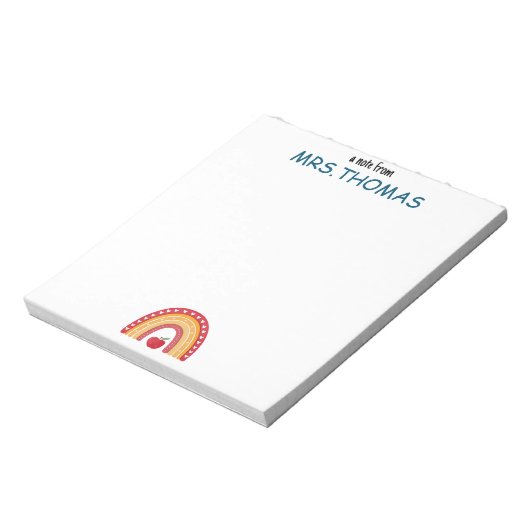Bloc-notes pour enseignant – Un mot de Rainbow Des (Tourné)
