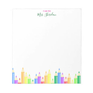 Bloc-notes pour enseignante de maternelle multicol