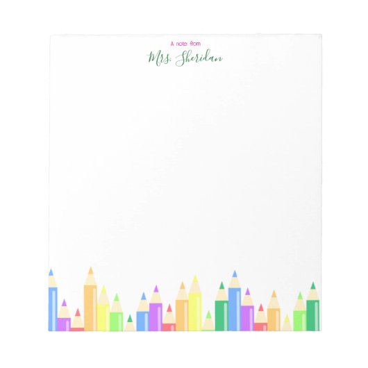 Bloc-notes pour enseignante de maternelle multicol (Devant)
