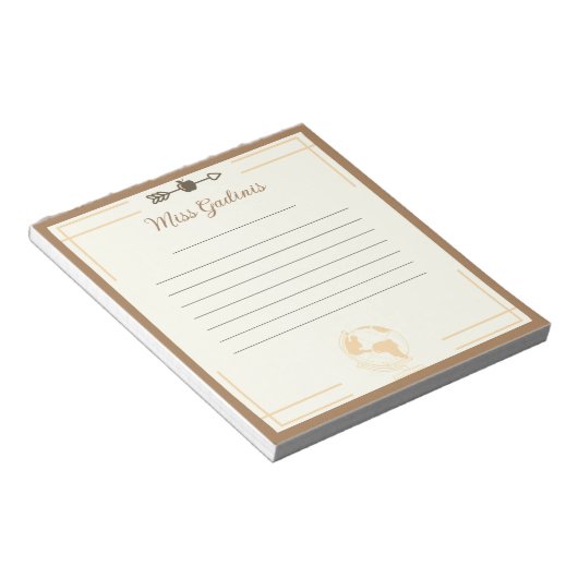 Bloc-notes pour enseignants Gold Globe (Incliné)