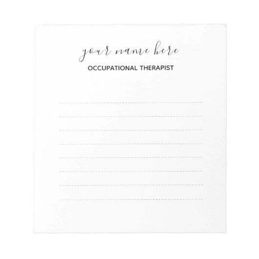 Bloc-notes pour ergothérapeute - petit (Devant)