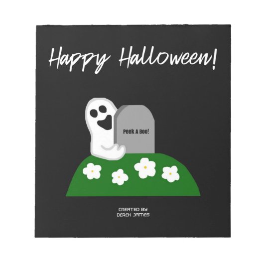 Bloc-notes pour fantômes Peek-A-Boo (14 cm x 15,2  (Devant)