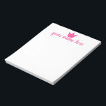 Bloc-notes pour filles de la Couronne personnalisé<br><div class="desc">Bloc-notes pour filles de la Couronne personnalisées</div>