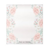 Bloc-notes pour fleurs de pivoine aquarelle (Devant)