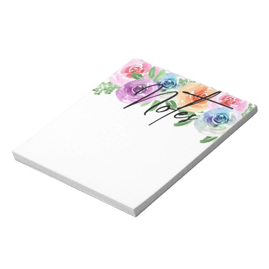 Bloc-notes pour fleurs florales aquarelle (Tourné)