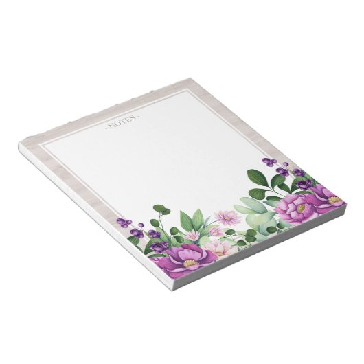 Bloc-notes pour illustrations florales violettes l (Incliné)