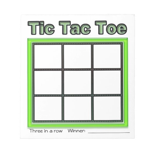 Bloc-notes pour jeu Tac Tac Vert (Devant)