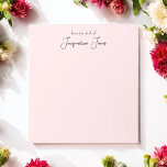 Bloc-notes pour la beauté féminine rose vif<br><div class="desc">Bloc-notes rose avec Elégant Texte manuscrit pour enseignant,  peintre de maquillage de coiffure,  rédacteur en chef de la beauté,  techniciens de manucure pédicure,  salon et spa,  blogueur influenceur ou à peu près n'importe qui qui aime les blocs-notes roses. Plus de produits avec ce design sont dans la collection ci-dessous</div>