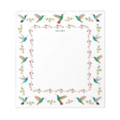 Bloc-notes pour la bordure des colibris (Devant)