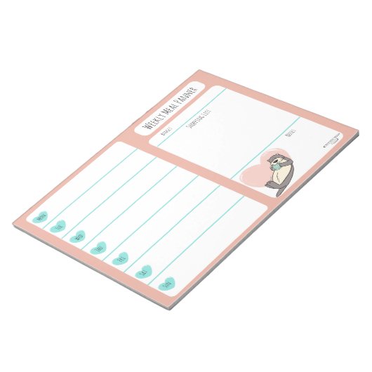 Bloc-notes pour la planification du repas hebdomad (Incliné)