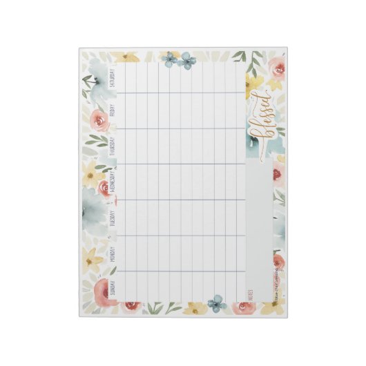 Bloc-notes pour la planification hebdomadaire de l (Tourné)