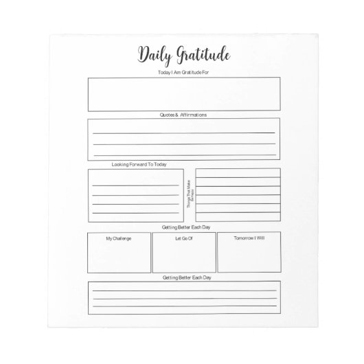 Bloc-notes pour la satisfaction quotidienne (Devant)