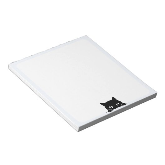 Bloc-notes pour la visite du chat noir mignon (Incliné)