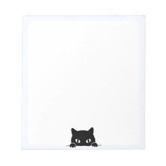 Bloc-notes pour la visite du chat noir mignon