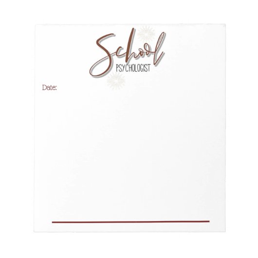 Bloc-notes pour le bureau du psychologue de l'écol (Devant)