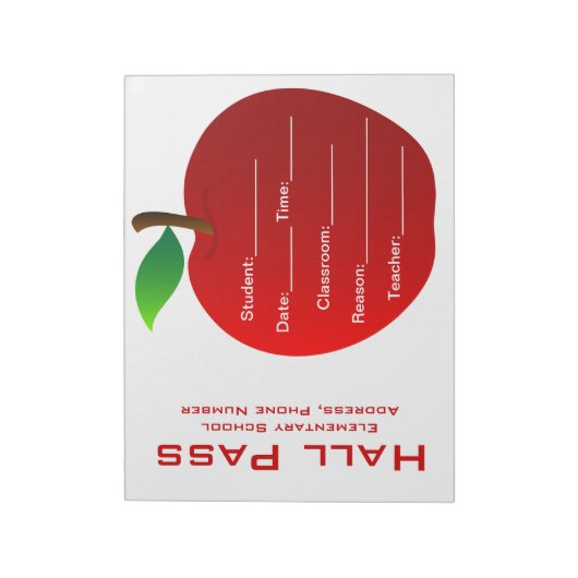 Bloc-notes pour le laissez-passer de l'enseignant (Tourné)