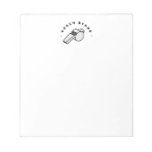 Bloc-notes pour le sifflet de l'entraîneur de foot (Devant)