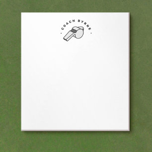 Bloc-notes pour le sifflet de l'entraîneur de foot