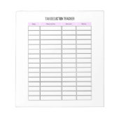 Bloc-notes pour le suivi de la déduction fiscale p (Devant)