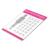 Bloc-notes pour le suivi des mesures corporelles (Incliné)