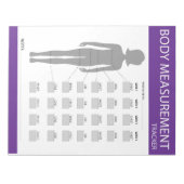 Bloc-notes pour le suivi des mesures corporelles (Devant)