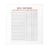 Bloc-notes pour le suivi des tâches hebdomadaires (Devant)