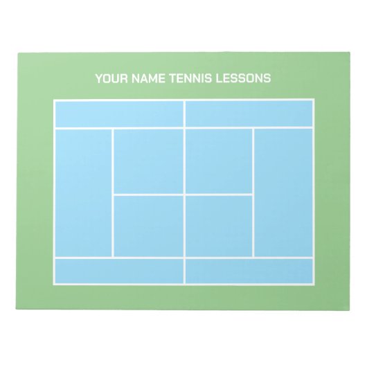 Bloc-notes pour le terrain de tennis pour entraîne (Devant)