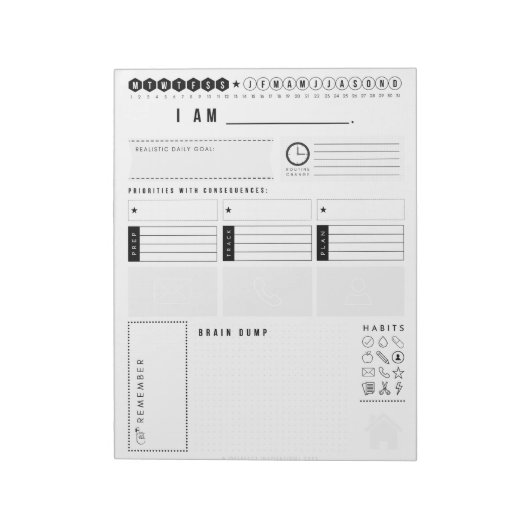 Bloc-notes pour l'enseignant/planificateur de bure (Tourné)