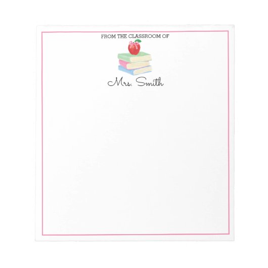 Bloc-notes pour l'enseignant Retour à l'école (Devant)