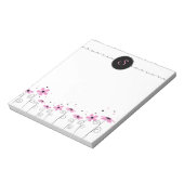 Bloc-notes pour monogramme Customisé Floral Whimsy (Tourné)