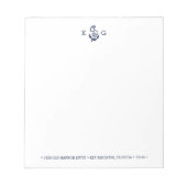 Bloc-notes pour monogramme d'Ancres nautiques avec (Devant)