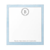 Bloc-notes pour monogramme de couronne bleue (Devant)