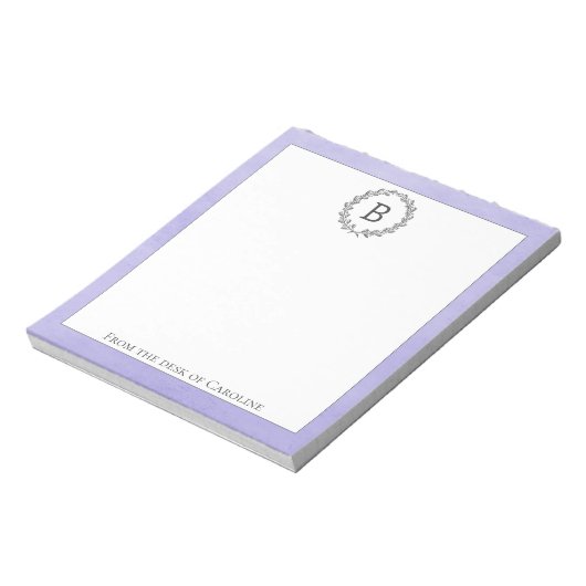 Bloc-notes pour monogramme de couronne violette (Tourné)