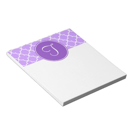 Bloc-notes pour monogramme de quadrilatère pourpre (Incliné)