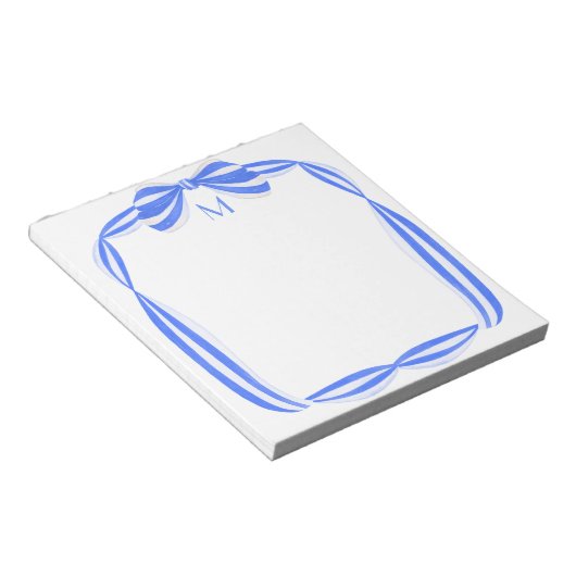 Bloc-notes pour monogramme de ruban à ruban aquare (Incliné)