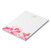 Bloc-notes pour monogramme floral rose printemps c (Tourné)