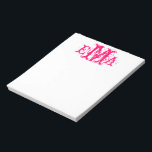 Bloc-notes pour monogramme personnalisé Grunge Chi<br><div class="desc">Grunge Chic Personnalisé Design Monogramme en rose et blanc</div>