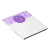 Bloc-notes pour monogramme pourpre damassé (Incliné)